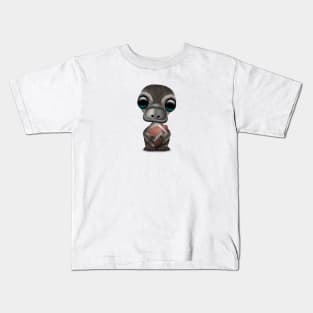 Cute Baby Platypus Playing With Football Kids T-Shirt